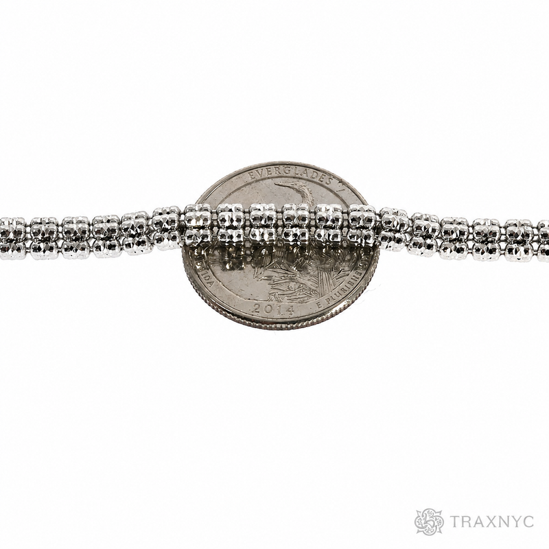 925 silver 5mm iced link chain, polished finish, 24-inch men's necklace.