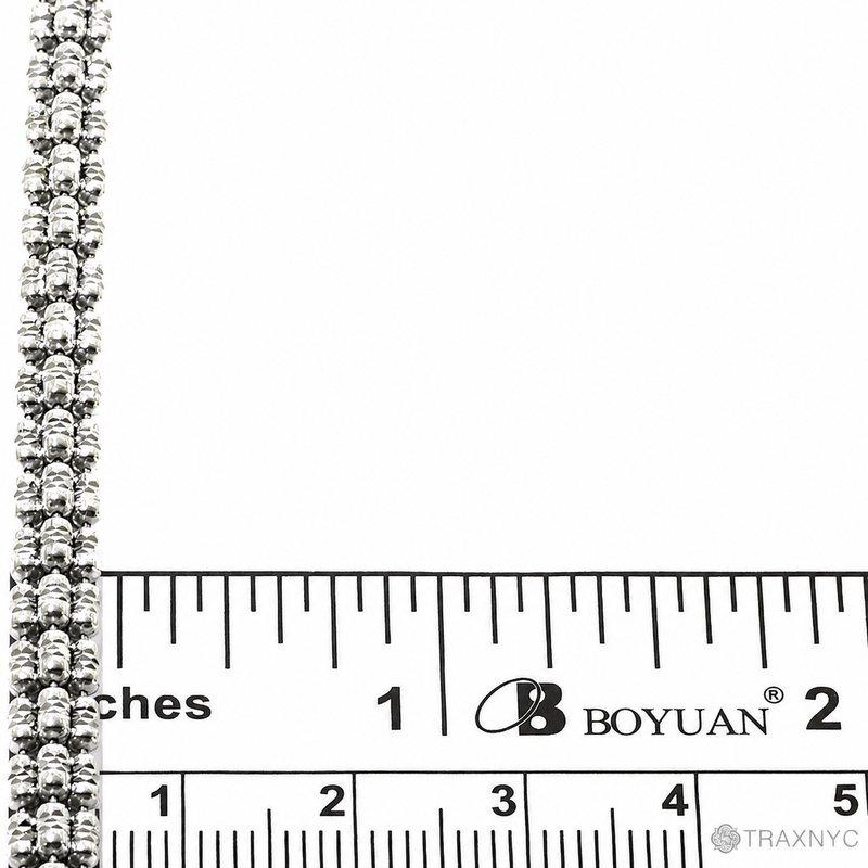 925 silver 5mm iced link chain, polished finish, 24-inch men's necklace.