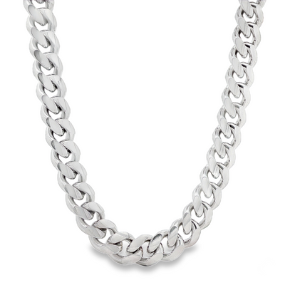 .925 Sterling Silver Miami Cuban Link Chain 9.5mm