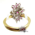 Ladies Flower Ruby Ring 9581 - Image 7