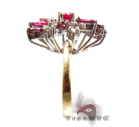 Ladies Flower Ruby Ring 9581 - Image 5
