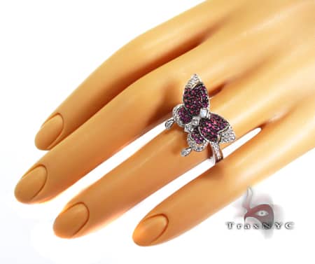 Ladies Ruby Butterfly Ring 9586 - Image 9