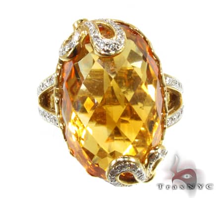 Diamond Citrine Cage Band 9629 - Image 2