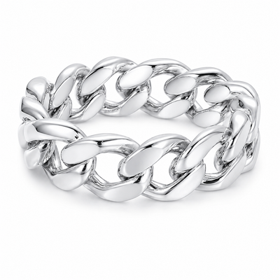 .925 Silver 9 mm Miami Cuban Link Ring  71772