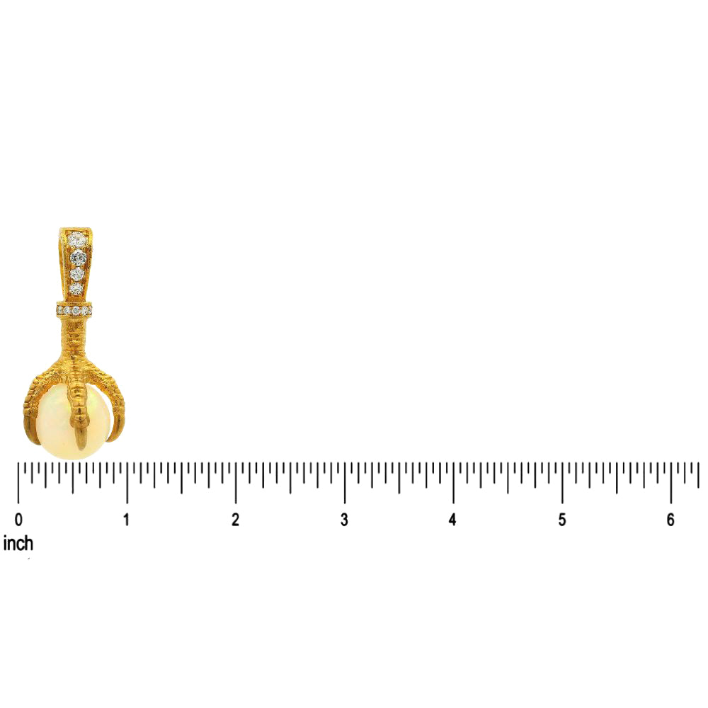 14k Gold Eagle Claw Opal Pendant 70966 | TraxNYC