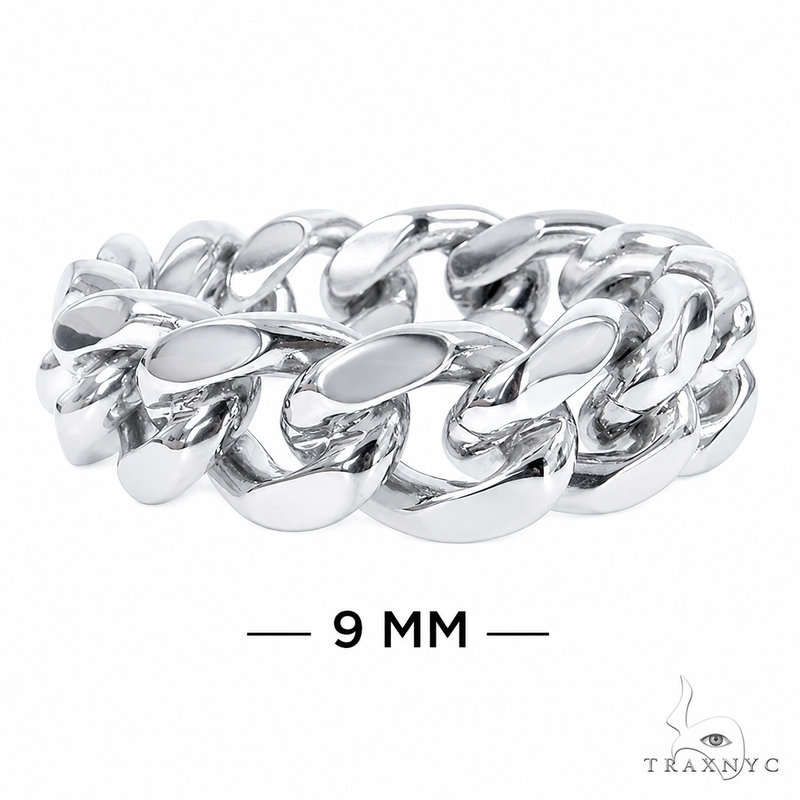 .925 Silver 9 mm Miami Cuban Link Ring  71772