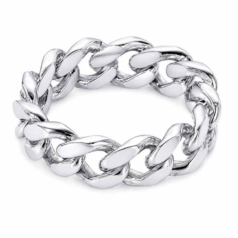 .925 Silver 9 mm Miami Cuban Link Ring  71772