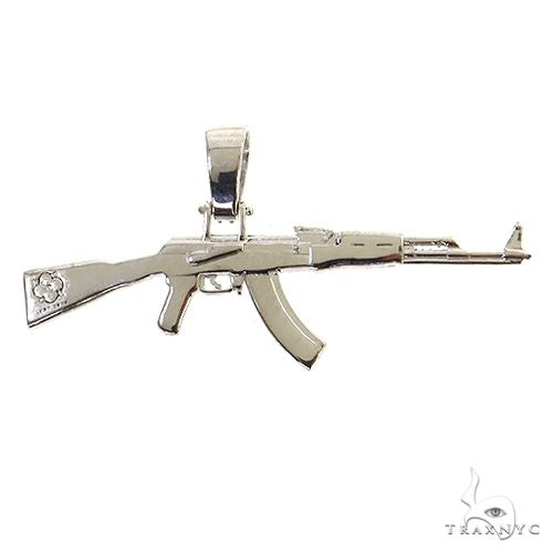 14K Gold AK-47 Diamond Pendant, photo 3 of 6