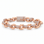 Alternate Diamond & Plain Rolo Link Bracelet 71812