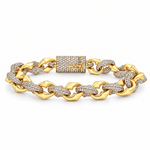 Alternate Diamond & Plain Rolo Link Bracelet 71812