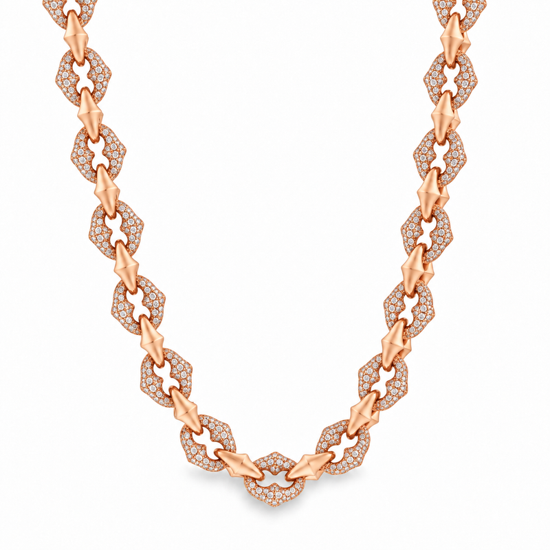 Alternate Diamond & Plain Rolo Link Chain 71813
