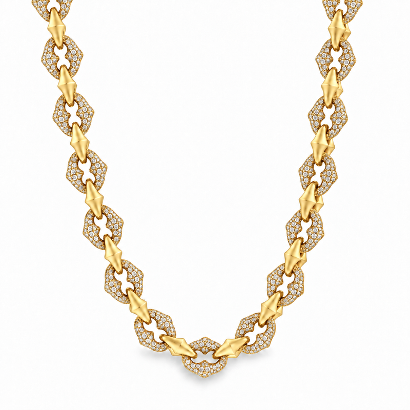 Alternate Diamond & Plain Rolo Link Chain 71813