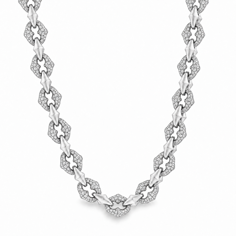 Alternate Diamond & Plain Rolo Link Chain 71813