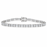 Alternating Emerald & Round Diamond Tennis Bracelet 71820