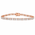 Alternating Emerald & Round Diamond Tennis Bracelet 71820