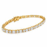 Alternating Emerald & Round Diamond Tennis Bracelet 71820