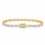 Alternating Emerald & Round Diamond Tennis Bracelet 71820