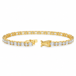 Alternating Emerald & Round Diamond Tennis Bracelet 71820