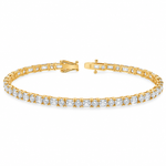 Alternating Emerald & Round Diamond Tennis Bracelet 71820