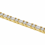 Alternating Emerald & Round Diamond Tennis Bracelet 71820