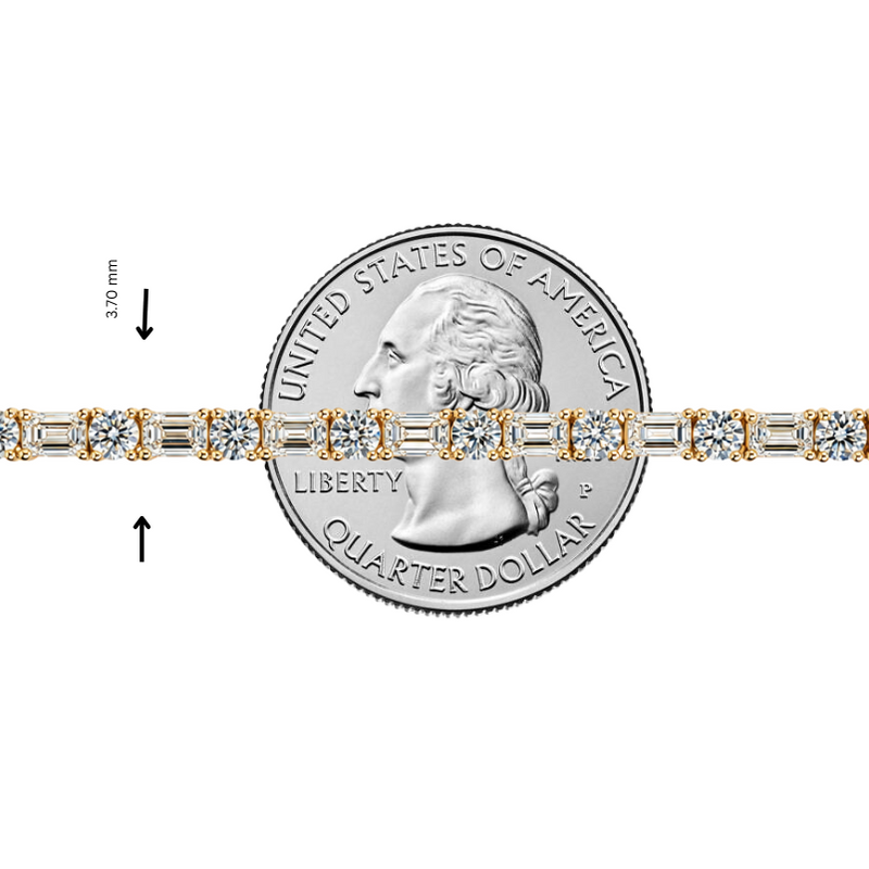 Alternating Emerald & Round Diamond Tennis Bracelet 71820