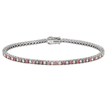 Alternating Pink Diamonds & Upside Down White Diamond Bracelet 71614