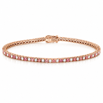 Alternating Pink Diamonds & Upside Down White Diamond Bracelet 71614