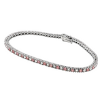 Alternating Pink Diamonds & Upside Down White Diamond Bracelet 71614