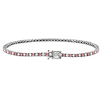 Alternating Pink Diamonds & Upside Down White Diamond Bracelet 71614