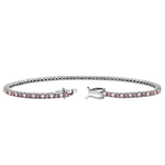 Alternating Pink Diamonds & Upside Down White Diamond Bracelet 71614