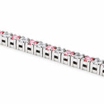 Alternating Pink Diamonds & Upside Down White Diamond Bracelet 71614