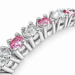 Alternating Pink Diamonds & Upside Down White Diamond Bracelet 71614