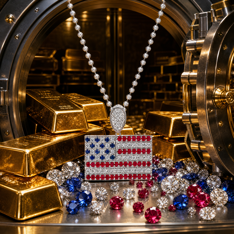 American Flag Moon Cut Chain Set 64414