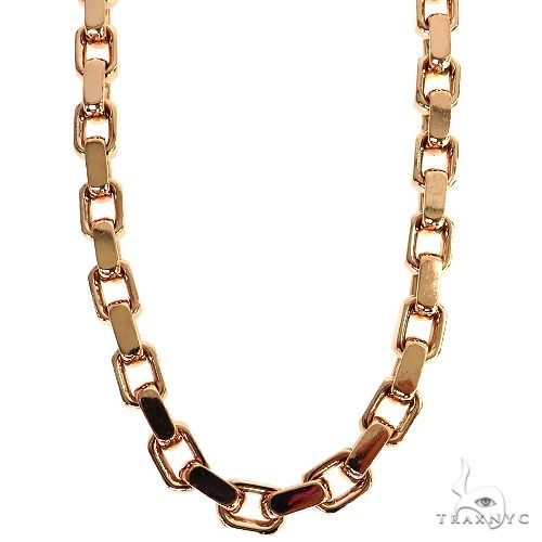 14K Solid Gold Anchor Cable Link Chain With Barrel Diamond Lock, photo 2 of 8
