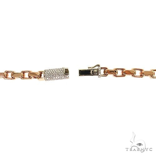 14K Solid Gold Anchor Cable Link Chain With Barrel Diamond Lock, photo 7 of 8