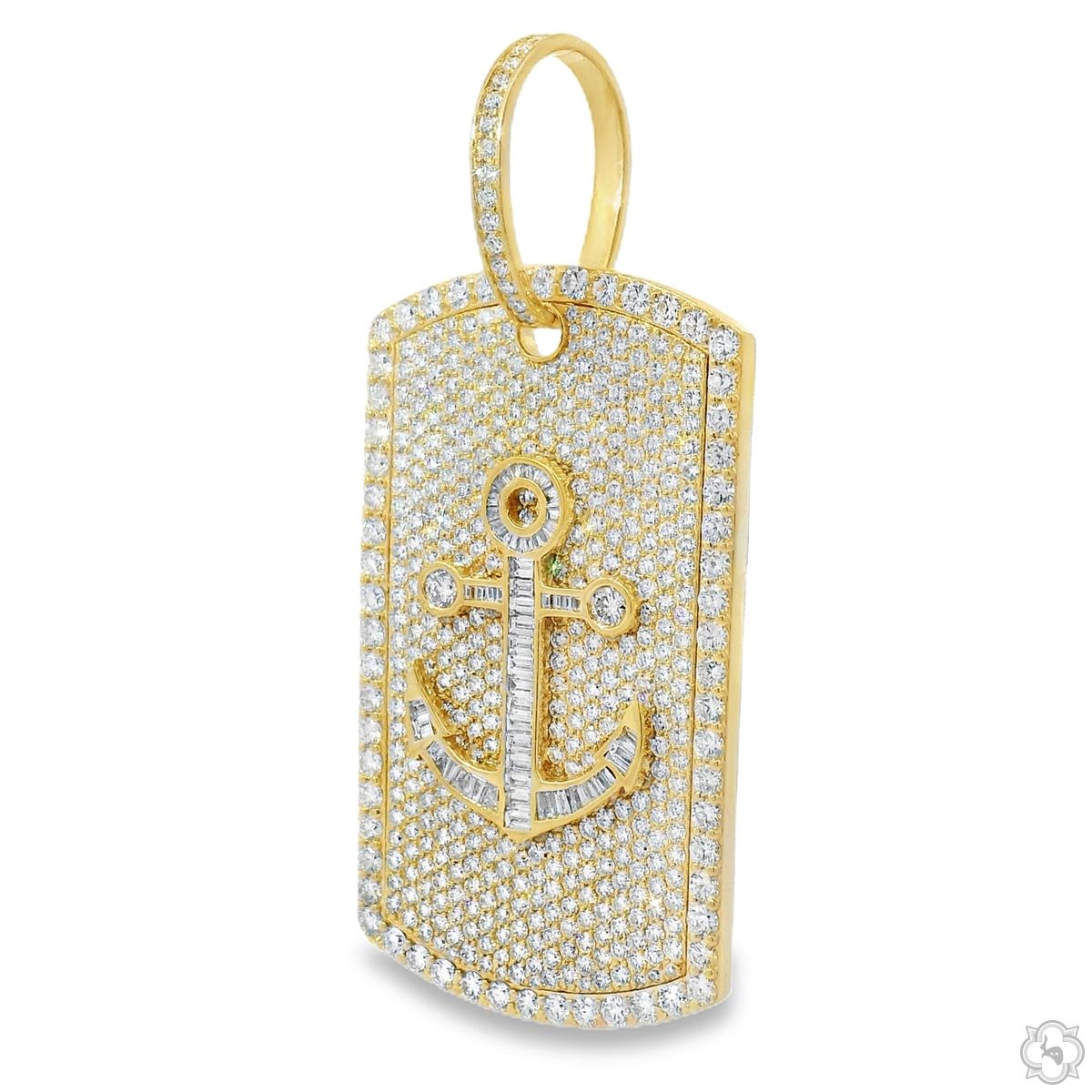 Anchor Diamond Dog Tag Pendant 70745 | TraxNYC