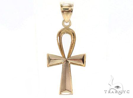 10k Gold Ankh Pendant and Hollow Cuban Chain Set, photo 4 of 14