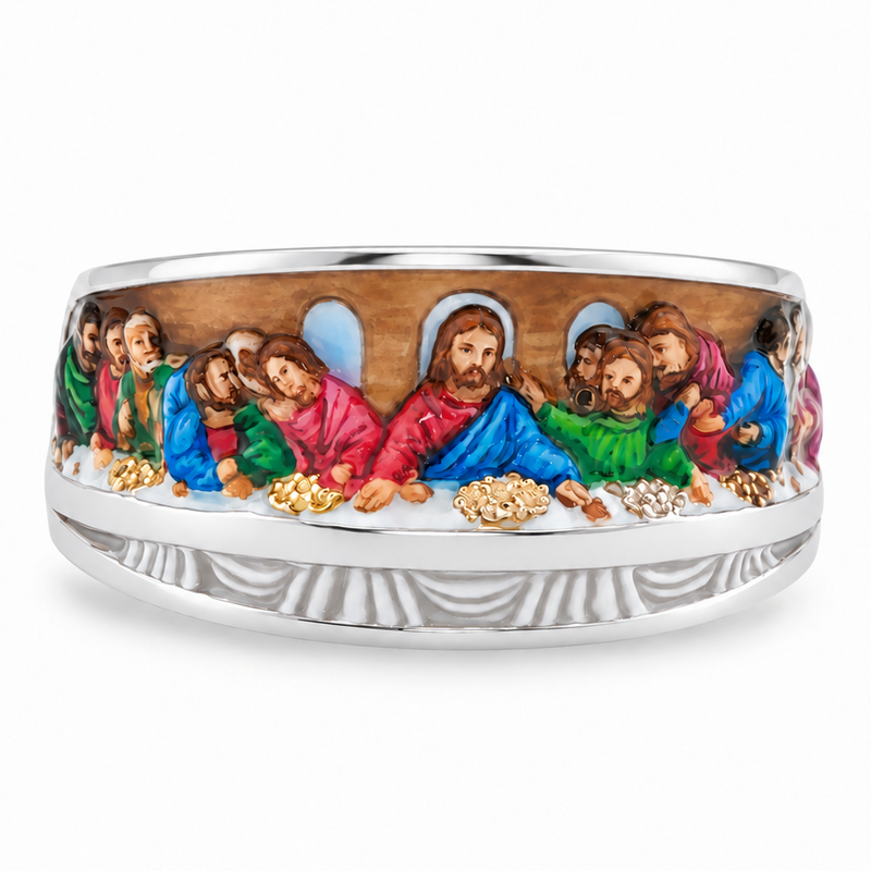 Apostles Last Supper Enamel Ring, view 2