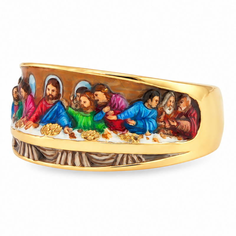 Apostles Last Supper Enamel Ring, view 4