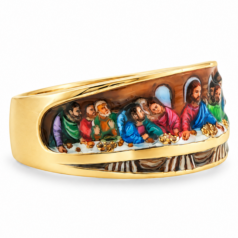 Apostles Last Supper Enamel Ring, view 5