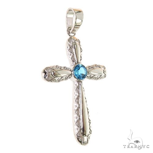 Aqua Aura Sacred Cross Pendant, photo 2 of 6
