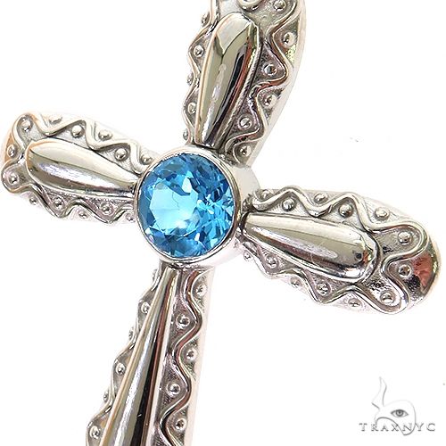 Aqua Aura Sacred Cross Pendant, photo 3 of 6