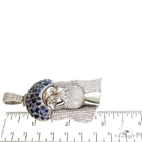 Living Water Jesus Sapphire Crown Diamond Pendant 67492 - Image 7