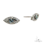 Aquamarine Diamond Evil Eye Earrings 67832 - Image 2