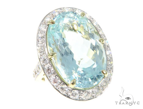 Aquamarine Diamond Ring 45105 - Image 1