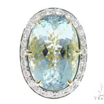Aquamarine Diamond Ring 45105 - Image 2