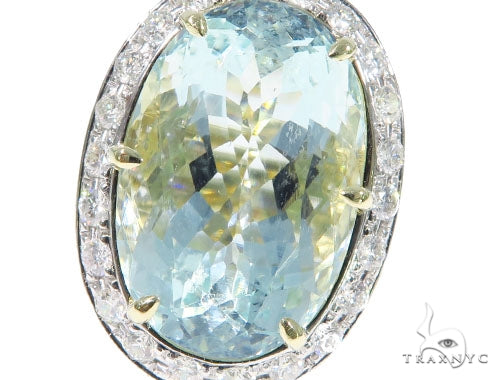 Aquamarine Diamond Ring 45105 - Image 3
