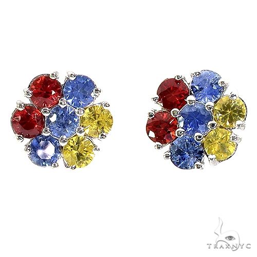 Armenia Sapphire Flower Earrings 67139 - Image 1
