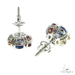 Armenia Sapphire Flower Earrings 67139 - Image 3