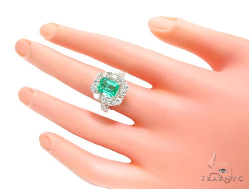 Artemis Diamond Emerald Ring 41657 - Image 7